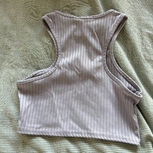 Crop lilac ribbed top